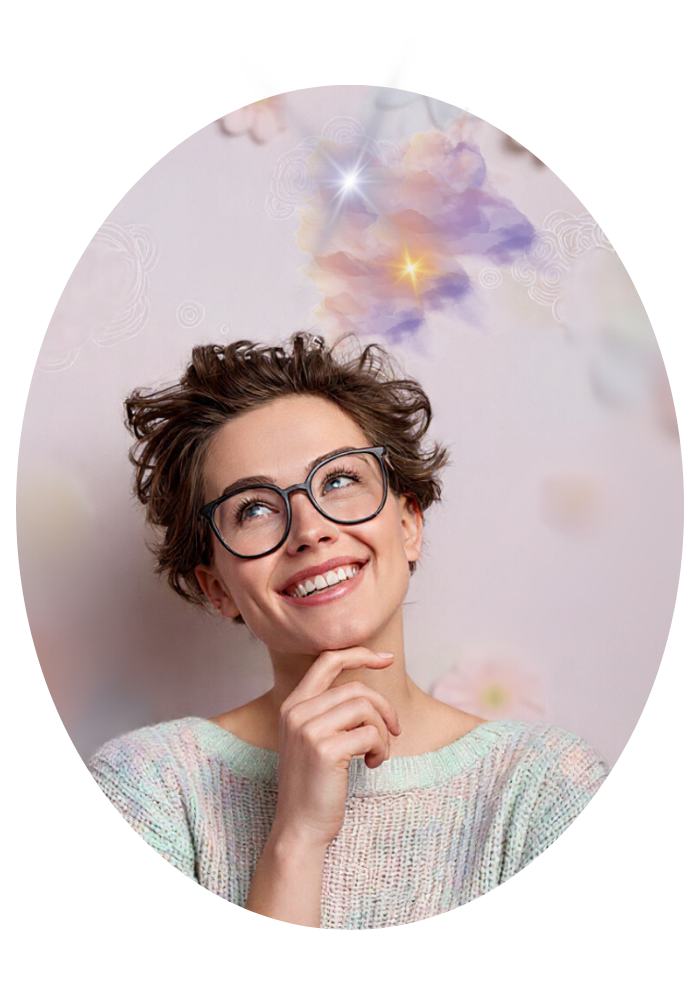 une femme qui pense a son idée